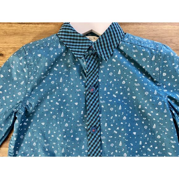 NEW Matilda Jane Choose Your Own Path Jack Frost Blue Black Holiday Shirt 4 - Picture 3 of 9
